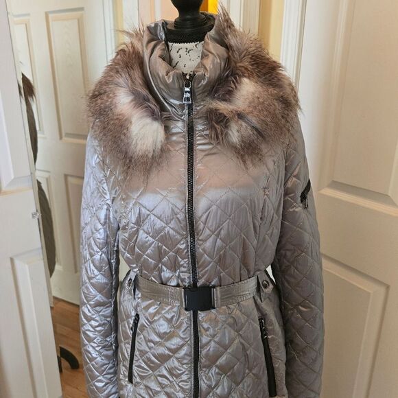 SAM EDELMAN METALLIC GOLD PUFFER JACKET - Picture 7 of 9